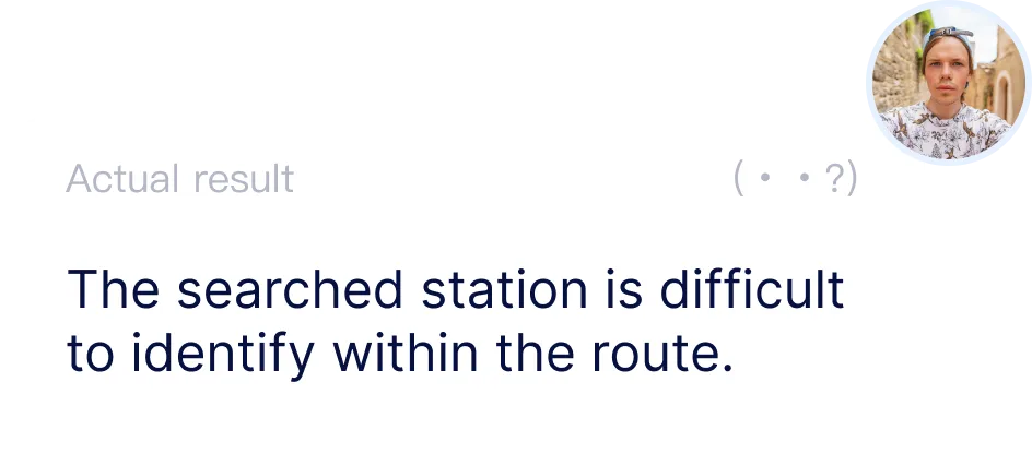 实际结果是搜索站点难以在整条线路中识别