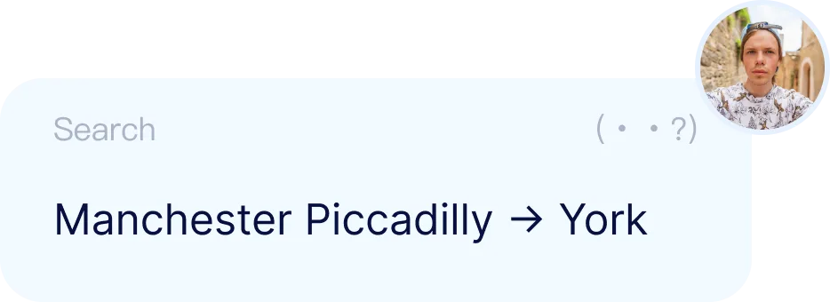 用户搜索 Manchester Piccadilly 到 York